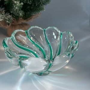 Mikasa Peppermint Crystal Green Swirl Vase